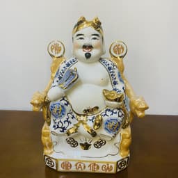 Tượng thần tài, thổ địa gấm xanh RỒNG VIỆT, tượng thần phát gốm sứ bát tràng cao cấp 6