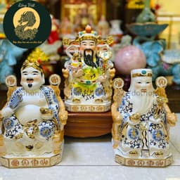 Tượng thần tài, thổ địa gấm xanh RỒNG VIỆT, tượng thần phát gốm sứ bát tràng cao cấp 8