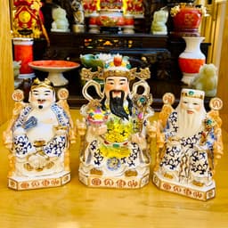 Tượng thần tài, thổ địa gấm xanh RỒNG VIỆT, tượng thần phát gốm sứ bát tràng cao cấp 2