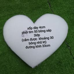 phôi xốp cắt sẵn hình tim (combo 5 cái)  .hình tròn .dùng cắm hoa sáp 6