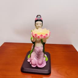 Cặp Tượng Tiên Nữ Dâng Đèn Rồng Việt với Cô Tiên Dâng Đèn Thần Tài – Chân Nến Tealight Cao Cấp. 7