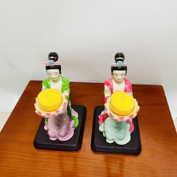 Cặp Tượng Tiên Nữ Dâng Đèn Rồng Việt với Cô Tiên Dâng Đèn Thần Tài – Chân Nến Tealight Cao Cấp. 9