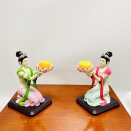 Cặp Tượng Tiên Nữ Dâng Đèn Rồng Việt với Cô Tiên Dâng Đèn Thần Tài – Chân Nến Tealight Cao Cấp. 4