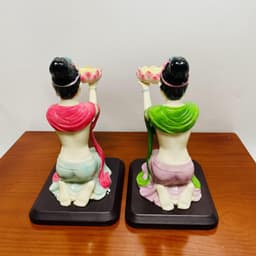Cặp Tượng Tiên Nữ Dâng Đèn Rồng Việt với Cô Tiên Dâng Đèn Thần Tài – Chân Nến Tealight Cao Cấp. 6