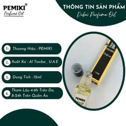 Nước hoa tinh dầu dubai PEMIKI dạng lăn 12ml thơm lâu 24h - Pemiki Store 2