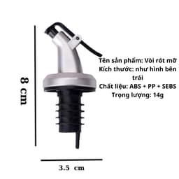 Set 5 Vòi rót chất lỏng mắn,xì dầu,dầu ăn,nước sốt....có nắp đạy chất liệu nhựa ABS-PP an toàn 3