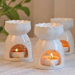 Đế đựng nến tealight bằng gốm sứ dùng cho đèn xông tinh dầu & bếp xông thảo mộc tiện lợi sang trọng 4