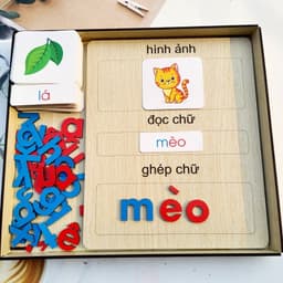 Bộ học liệu Montessori tiếng việt giúp con học chữ ,ghép vần 2