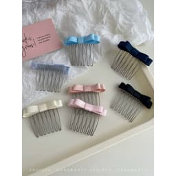 Kẹp Xược tóc, lược cài tóc tạo kiểu đính nơ nhiều màu, set 2 kẹp xược tóc mái, nhatle.shopsi 5