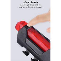 Đèn xe đạp hậu LED thể thao, đèn hậu xe đạp siêu sáng, 3-5h liên tục, chống nước, sạc USB - DH01 4
