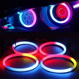 VÒNG TRÒN NHỰA DIY MẮT THIÊN THẦN MẮT QUỶ CHO XE Ô TÔ MÔTÔ DIY VÒNG TRÒN NHÁY THEO NHẠC 8