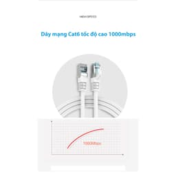 Dây mạng Cat6 bấm sẵn ngoài trời tốc độ cao 1000Mbps dài 30m 40m 50m 60m 70m – Màu trắng và xanh 6