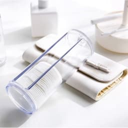 Hộp Đựng Bông Tẩy Trang Dạng Ống Chất Liệu Mica Cứng Cáp Sang Trọng 1