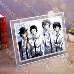 (Kèm ảnh) Khung kính BUNGOU STRAY DOGS Văn hào lưu lạc in hình anime chibi trang trí để bàn 2 size 3