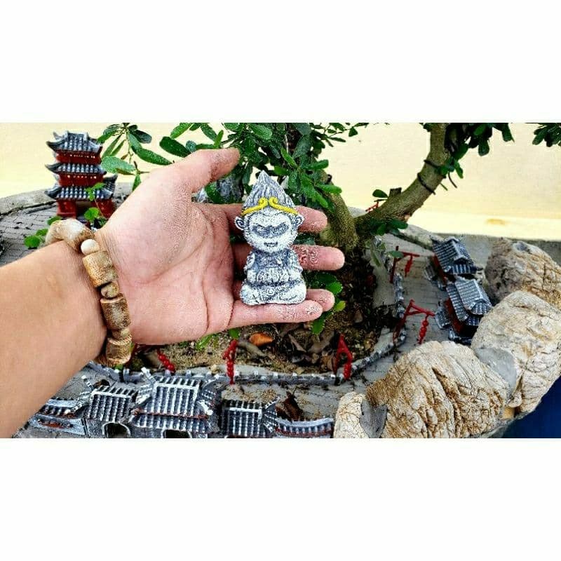 Tượng Ngộ Không 8cm, phụ kiện trang trí tiểu cảnh ( chất liệu bột đá cao cấp)