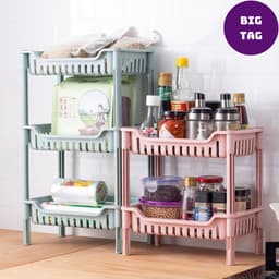 kệ đựng đồ nhà bếp đa năng, kệ để đồ nhà tắm nhiều tầng nhựa cao cấp 9238 1