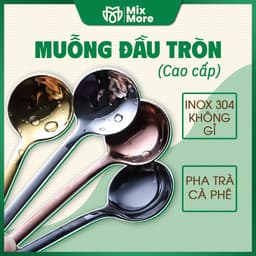 Muỗng, thìa cafe inox 304 đầu tròn, pha cà phê, trà cao cấp, sang trọng, an toàn sức khỏe Mixmore 1