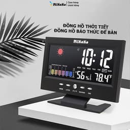 Đồng Hồ Thời Tiết MiKako Cảm Ứng Âm Thanh - Đồng Hồ Báo Thức Sang Trọng Cho Bàn Làm Việc 1