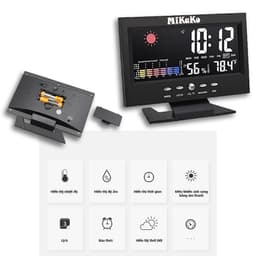 Đồng Hồ Thời Tiết MiKako Cảm Ứng Âm Thanh - Đồng Hồ Báo Thức Sang Trọng Cho Bàn Làm Việc 7