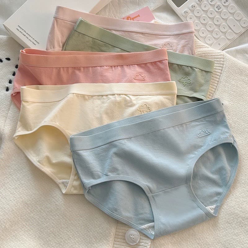 Quần Lót Nữ Cao Cấp Chất Cotton Họa Tiết Cloud Màu Trơn Pastel 2389 LILIRIA