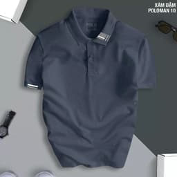 Áo Polo Nam Nữ POLOMAN 10 cổ bẻ,áo phông nam from chuẩn vải cá sấu, thấm mồ hôi sang trọng thanh lịch, Áo Phông 3