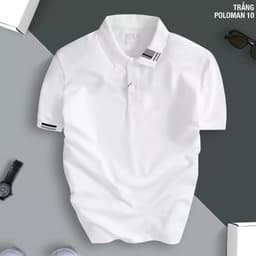 Áo Polo Nam Nữ POLOMAN 10 cổ bẻ,áo phông nam from chuẩn vải cá sấu, thấm mồ hôi sang trọng thanh lịch, Áo Phông 1