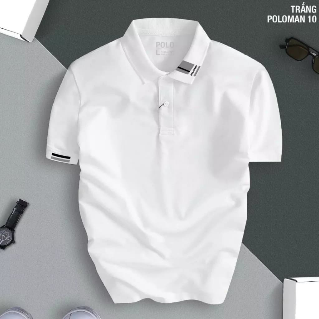 Áo Polo Nam Nữ POLOMAN 10 cổ bẻ,áo phông nam from chuẩn vải cá sấu, thấm mồ hôi sang trọng thanh lịch, Áo Phông