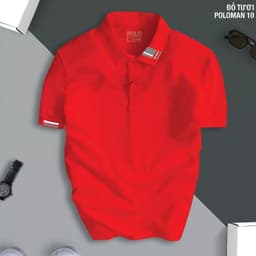 Áo Polo Nam Nữ POLOMAN 10 cổ bẻ,áo phông nam from chuẩn vải cá sấu, thấm mồ hôi sang trọng thanh lịch, Áo Phông 6