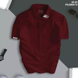Áo Polo Nam Nữ POLOMAN 10 cổ bẻ,áo phông nam from chuẩn vải cá sấu, thấm mồ hôi sang trọng thanh lịch, Áo Phông 5
