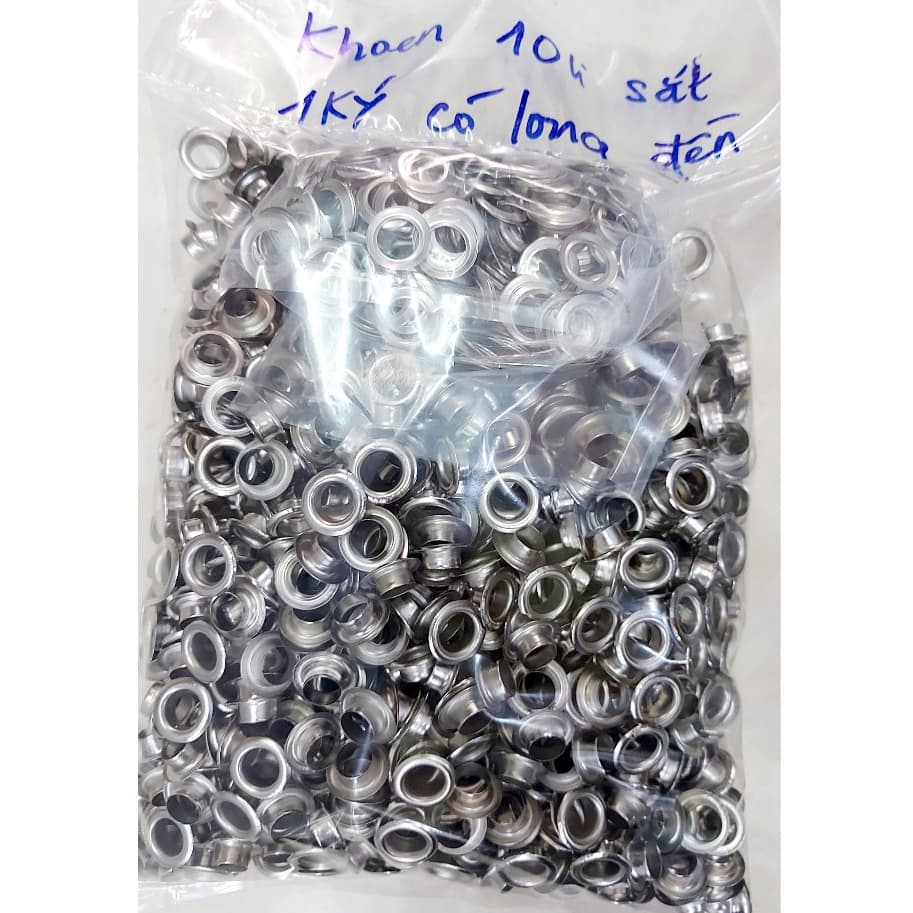 [1KG] Khoen mắt cáo ore 10mm (lọt lòng 9mm) Bằng Sắt Bịch 1 ký Có long đền Khoen đóng bạt, giấy, đồ thủ công