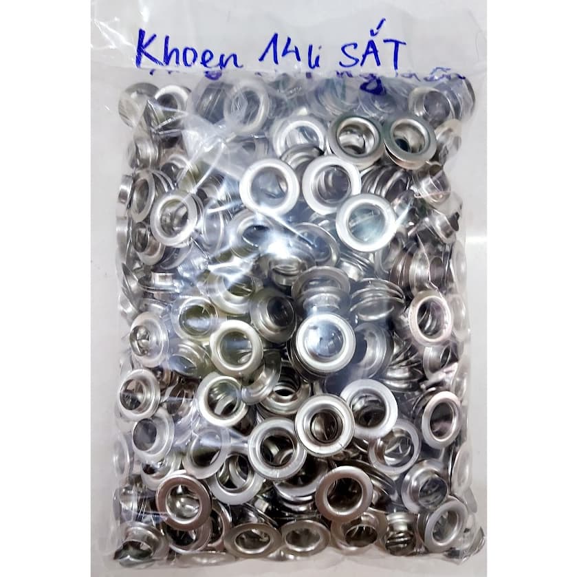[1KG] Khoen mắt cáo ore 14mm Bằng Sắt Bịch 1 ký Có long đền Khoen đóng bạt, giấy, đồ thủ công