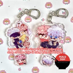(mua 1 tặng 1) (GOJO X YUJI ) Móc khóa JUJUTSU KAISEN anime chibi mica trong acrylic Chú Thuật Hồi Chiến 1