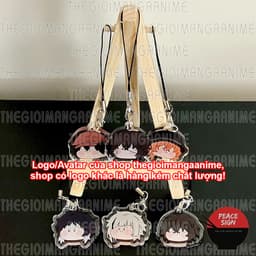(mua 1 tặng 1) Móc dây treo điện thoại Bungou Stray Dogs ver FACE CHIBI chibi mica móc khóa anime Văn Hào Lưu Lạc 1