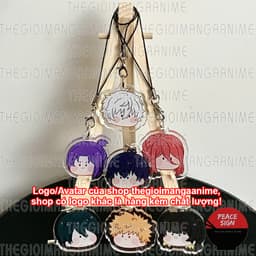 (mua 1 tặng 1) Móc dây treo điện thoại mica BLUE LOCK ver FACE CHIBI hình in 2 mặt 1
