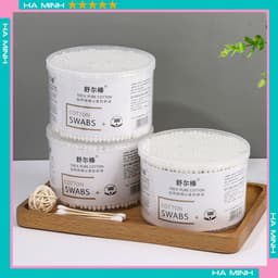 Hộp 500 Tăm Bông Thân Gỗ Tre Ngoáy Tai Người Lớn 2 Đầu Vệ Sinh Tai Đa Năng An Toàn Tiện Lợi 6