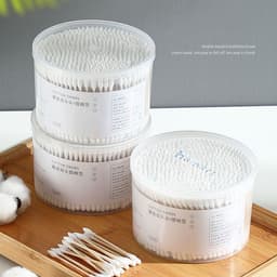 Hộp 500 Tăm Bông Thân Gỗ Tre Ngoáy Tai Người Lớn 2 Đầu Vệ Sinh Tai Đa Năng An Toàn Tiện Lợi 2