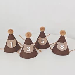 Mũ dạ gấu kèm số tuổi sinh nhật cho bé trai và bé gái 2