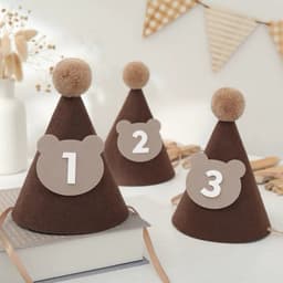 Mũ dạ gấu kèm số tuổi sinh nhật cho bé trai và bé gái 3