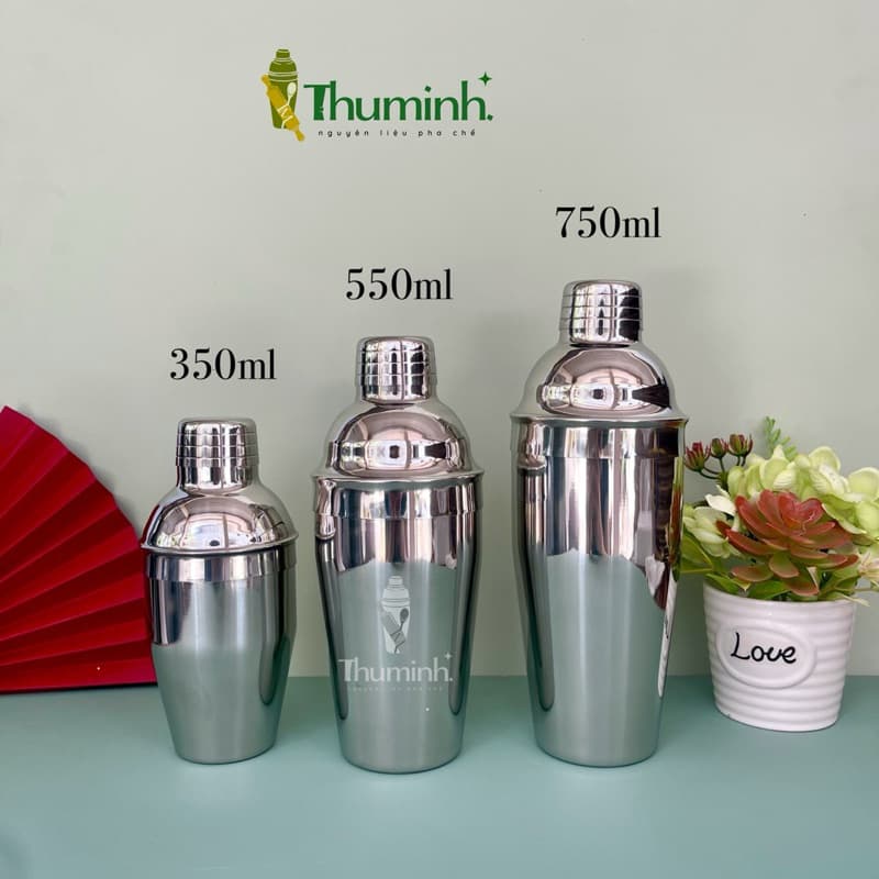 Bình Lắc Shaker Pha Chế 100% Inox (350ml-550ml-750ml)