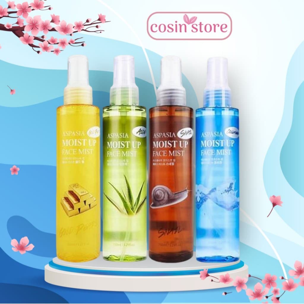 Xịt khoáng Cấp Ẩm Aspasia Moist Up Face Mist 150ml  Cosin Store Xịt khoáng nha đam Aspasia