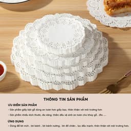 COMBO 140 Giấy Thấm Dầu Ăn Lót Bánh JYoohome Giấy Nến Đục Lỗ Tròn Thấm Dầu Mỡ Chiên Dán Nồi Chiên 4