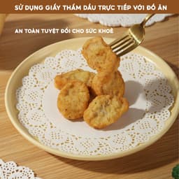 COMBO 140 Giấy Thấm Dầu Ăn Lót Bánh JYoohome Giấy Nến Đục Lỗ Tròn Thấm Dầu Mỡ Chiên Dán Nồi Chiên 2