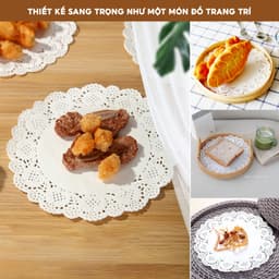 COMBO 140 Giấy Thấm Dầu Ăn Lót Bánh JYoohome Giấy Nến Đục Lỗ Tròn Thấm Dầu Mỡ Chiên Dán Nồi Chiên 3