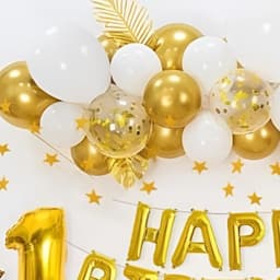 Set bóng trang trí sinh nhật chủ đề mèo tone màu vàng gold siêu xinh cho bé gái KIT07 Babuu Decor 9