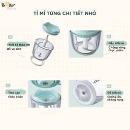 Máy Xay Ăn Dặm Bear GR-B06V1, 0.6lit - 200w, Xay Cháo Thịt Rau Củ Siêu Nhuyễn, Hàng Chính Hãng 4