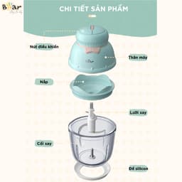 Máy Xay Ăn Dặm Bear GR-B06V1, 0.6lit - 200w, Xay Cháo Thịt Rau Củ Siêu Nhuyễn, Hàng Chính Hãng 2