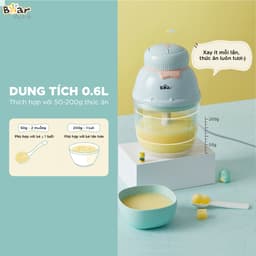 Máy Xay Ăn Dặm Bear GR-B06V1, 0.6lit - 200w, Xay Cháo Thịt Rau Củ Siêu Nhuyễn, Hàng Chính Hãng 6