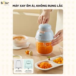 Máy Xay Ăn Dặm Bear GR-B06V1, 0.6lit - 200w, Xay Cháo Thịt Rau Củ Siêu Nhuyễn, Hàng Chính Hãng 7
