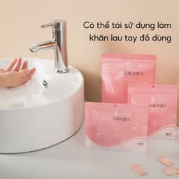 Gói 100 Khăn mặt nén dạng viên kẹo JYoohome Dùng 1 lần, Viên khăn nén dùng khi đi du lịch khách sạn 6