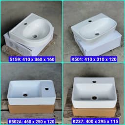 Chậu rửa mặt lavabo Treo Tường hoặc Đặt Bàn Đá men NANO trắng sáng chống ố chống bám bẩn 1
